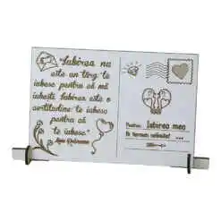 Decor lemn Carte Postala "Iubirea mea" 17x12 CM