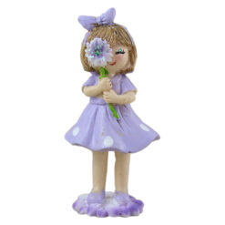 Figurina Fata din rasina cu floare 10 CM, mov