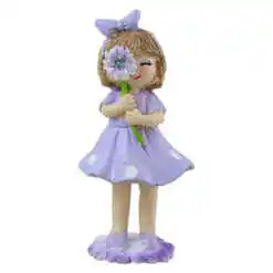 Figurina Fata din rasina cu floare 10 CM, mov