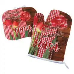 Set manusa si suport oala "Cea mai minunata Nasa!", lalele