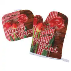 Set manusa si suport oala "Cea mai minunata Mama Soacra!", lalele