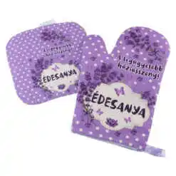 Set manusa si suport oala "Edesanya, a legugyesebb haziasszony!", lavanda