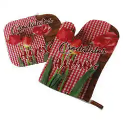 Set manusa si suport oala "Csodalatos Anyos", lalele