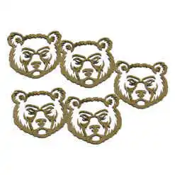 Set 5 decor craft Urs din lemn 4 CM