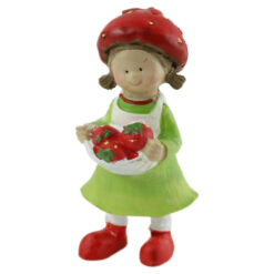 Figurina Fetita din rasina cu capsuni 11 CM