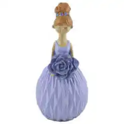 Figurina Fetita din rasina cu floare 13 CM, Mov