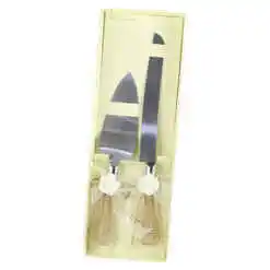 Set tacamuri tort nunta - Alb/natur