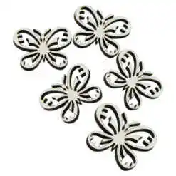 Set 5 decor craft Fluture din lemn 4/3 CM