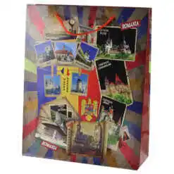 Punga cadou din hartie laminata 25x32, Romania, Orase