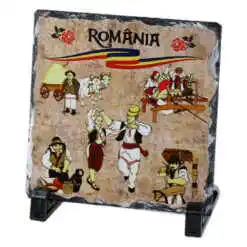 Placa ardezie Romania - Mestesugari 14x14 CM