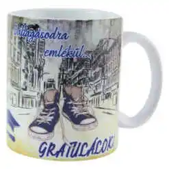 Cana ceramica pentru absolvire 330 ml, "Ballagasodra emlekul", Albastru