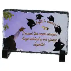 Placa ardezie "Bafta la Examen" 14x9 CM