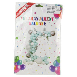 Set aranjament party cu 75 baloane + 6 frunze + accesorii