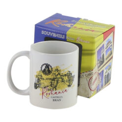 Cana ceramica Castelul Bran, Romania, 300 ml, in cutie decorativa