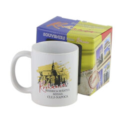 Cana ceramica Biserica Sfantul Mihail, Cluj Napoca, 300 ml, in cutie decorativa