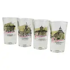 Alternative view of Set 4 pahare din sticla 35 ml, Romania - Manastiri