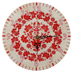 Ceas perete din lemn 20 CM, Motive florale