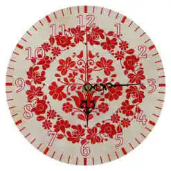 Ceas perete din lemn 20 CM, Motive florale