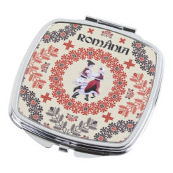 Oglinda de buzunar "Romania" 6.5 CM, cu motive populare