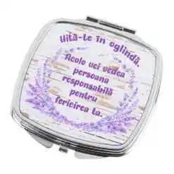 Oglinda de buzunar "Uite-te in oglinda..." 6.5 CM