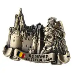 Magnet de frigider metalic 7 x 5 cm, Romania/Castelul Bran