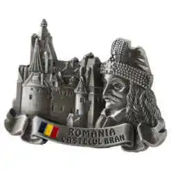 Alternative view of Magnet de frigider metalic 7 x 5 cm, Romania/Castelul Bran