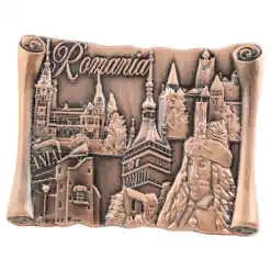 Magnet frigider din metal 6.5x5 CM, Romania, Castele