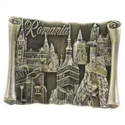 Alternative view of Magnet frigider din metal 6.5x5 CM, Romania, Castele