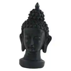 Decoratiune cap de Buddha din rasina 16 CM, Negru