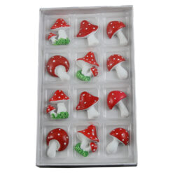 Set 12 ciupercute din rasina 3 CM