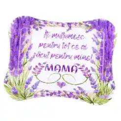 Puzzle in rama "Iti multumesc Mama" 24x19 CM, lavanda