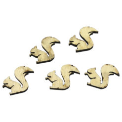 Set 5 decor craft Veverita din lemn 3 CM