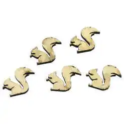 Set 5 decor craft Veverita din lemn 3 CM