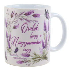 Cana ceramica "Orulok, hogy a Nagymamam vagy", 330 ml, lavanda