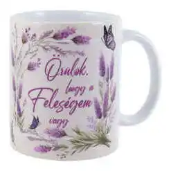 Cana ceramica "Orulok, hogy a Felesegem vagy", 330 ml, lavanda