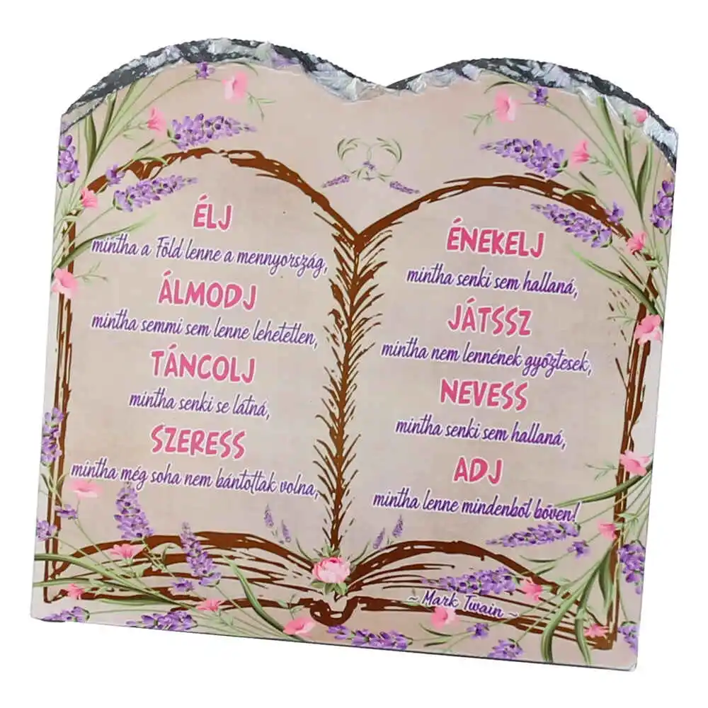 Placa ardezie "Elj, Almodj, Tancolj..." 20x20 CM