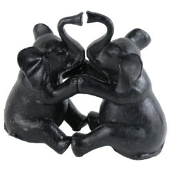 Figurina Elefanti 17x16 CM, din rasina, negru