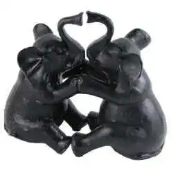 Figurina Elefanti 17x16 CM, din rasina, negru