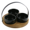 Set 3 boluri pe suport bambus 20 CM