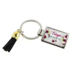 Breloc din metal "Colega Deosebita", cu franjuri, 7 CM