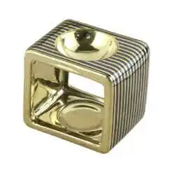 Candela aromaterapie din ceramica 9x7 CM, auriu/negru