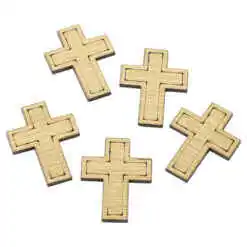 Set 5 decor craft Cruce din lemn 3x4 CM