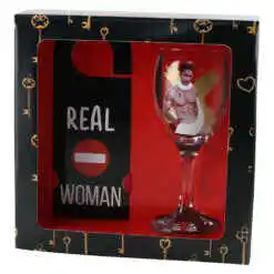 Pahar vin termosensibil 220 ml cu semn pentru camera "Real Woman"