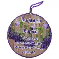Suport oale decor "Bucataria Bunicii..." 17 CM, din ceramica, Lavanda