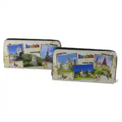 Portofel dama "Romania"19x9.5 CM, din piele ecologica, Castele