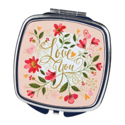 Oglinda de buzunar "Love You", flori 7 CM