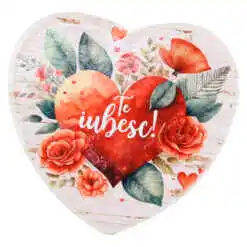 Magnet din ceramica "Te iubesc!" Inima 8 CM