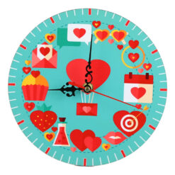 Ceas perete din lemn 19.5 CM, Inimioare