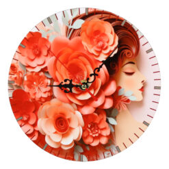 Ceas perete din lemn 19.5 CM, Femeie