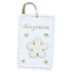 Decoratiune din lemn, cu agatatoare 7x11 CM, cu floare "Koszonom"
